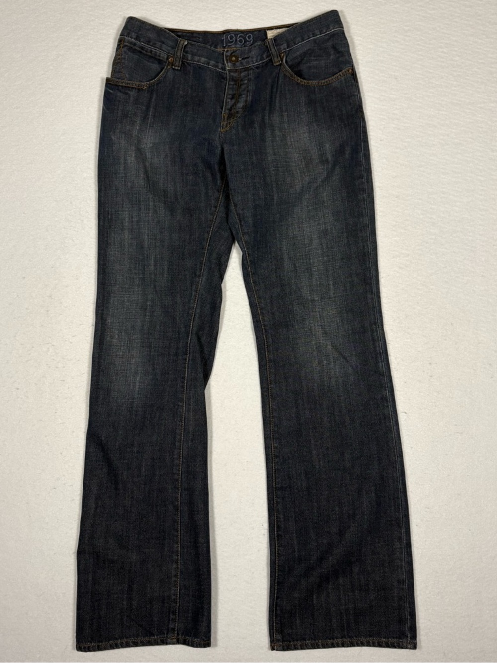 Gap 1969 Men's Low Rise Bootcut Jeans Dark Blue Denim Jeans #P0015 32 x 34